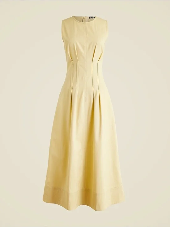 J.Crew Pintuck Midi Dress — Pale Yellow — Size 16 — NWT - Picture 1 of 16